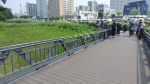 千秋公園・大手門堀の遊歩道開通